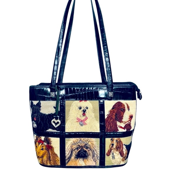 Brighton Tapestry K9 Multiple Dogs Canine Tote Shopper Bag - Picture 13 of 14
